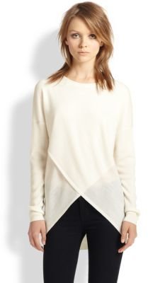 BCBGMAXAZRIA Crossover-Front Wool Sweater