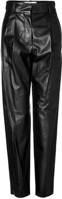 Vionnet Leather Pleated Front Pants
