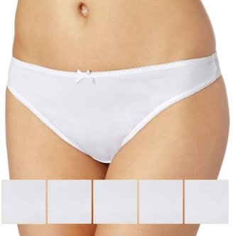 Debenhams Pack of five cotton white thongs