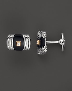 Dolan & Bullock Dolan Bullock Sterling Silver And 14K Gold Cufflink Set With Onyx And Diamond
