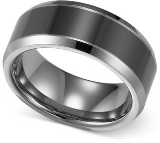 Triton Men's Tungsten Carbide and Ceramic Ring, 8mm Wedding Band