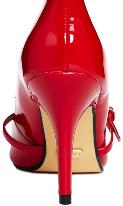 Ravel Meryl Patent Strap Detail Heeled Shoe