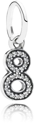 Pandora Number eight silver dangle with cubic zirconia