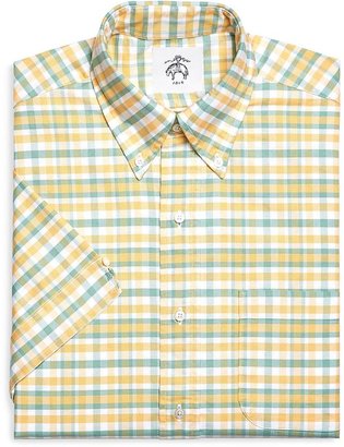 Brooks Brothers Check Oxford Short-Sleeve Shirt