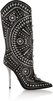 Versace Studded leather boots
