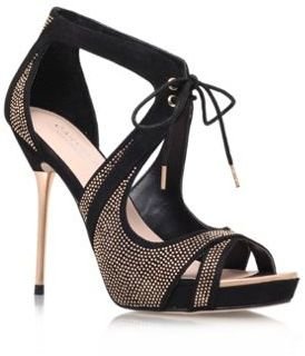 Carvela Black 'Gwen' High heeled strappy court shoe