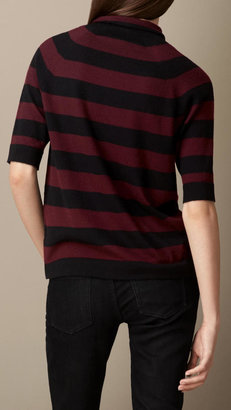 Burberry Striped Cashmere Turtleneck Sweater