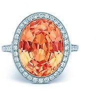 Tiffany & Co. Orange sapphire and diamond ring