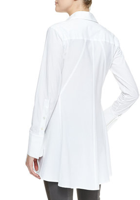 Donna Karan Easy Stretch Poplin Shirt Tunic, White
