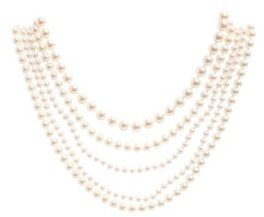 Five Row Pearl Statement Necklace