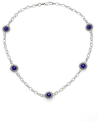 Lagos Lapis & Sterling Silver Station Chain Necklace