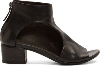 Marsèll Black Leather Cut-Out Bo Sandalo Ankle Boots