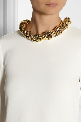Adam Lippes Chain-embellished silk-georgette dress