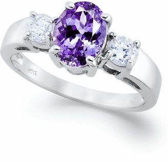 Macy's 14k White Gold Ring, Tanzanite (1-3/8 ct. t.w.) and Diamond (3/8 ct. t.w.) Oval Ring
