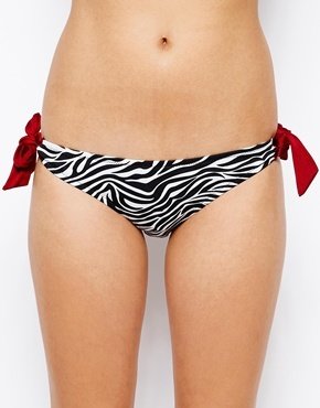 Pour Moi? Pour Moi Safari Tie Side Bikini Briefs - zebra