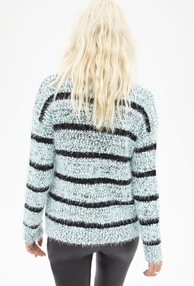 Forever 21 Striped Fuzzy Knit Sweater