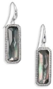 Ippolita Stella Black Shell, Clear Quartz, Diamond & Sterling Silver Rectangle Drop Earrings