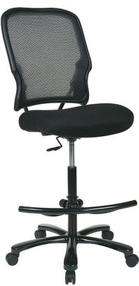 Office Star Big Man's Dark Airgrid Back with Black Mesh Seat Double Layer Seat Drafting Chair (No Arms)