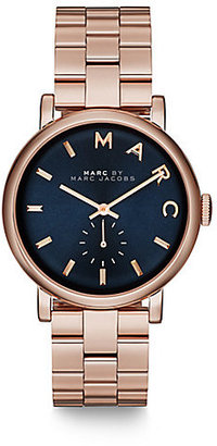 Marc by Marc Jacobs Baker Rose Goldtone Stainless Steel Bracelet Watch/Navy