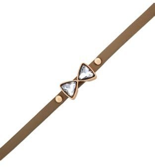 BCBGeneration Leather Bracelet with Crystal Bow Pendant
