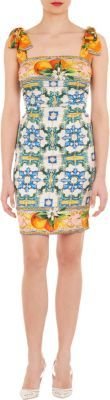 Dolce & Gabbana Tile & Fruit-Print Sleeveless Dress