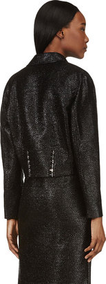 Versace Black Glossy Basketwoven Jacket