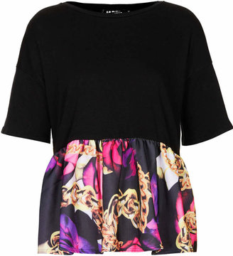 Topshop Jaded London **Roses and Chains Peplum Tee