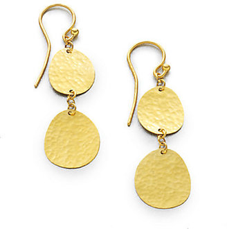 Gurhan 24K Yellow Gold Disc Drop Earrings