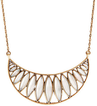 Lucky Brand Gold-Tone & Mother of Pearl Bib Necklace