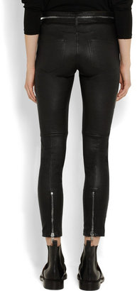 Givenchy Skinny Pants In Black Leather With Zip Detail