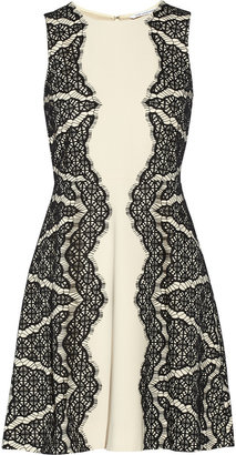 Diane von Furstenberg Danella lace-embellished crepe dress