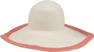 Noël Stewart Chiffon-Trim Panama Sun Hat