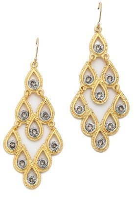 Alexis Bittar Crystal Studded Articulating Scalloped Tear Earrings