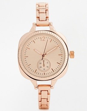ASOS Sleek Slim Strap Bracelet Watch - rosegold