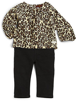 7 For All Mankind Infant's Two-Piece Cheetah Top & Jeans Set