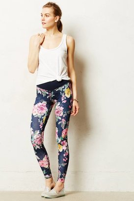 Anthropologie Pure + Good Ruched Floral Leggings