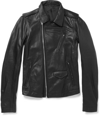Rick Owens Slim-Fit Leather Biker Jacket