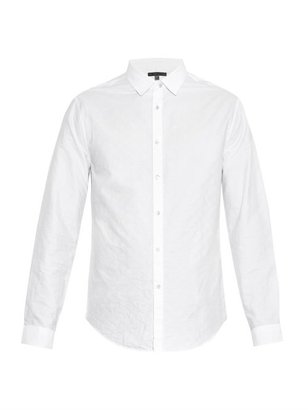 John Varvatos Diamond-jacquard cotton shirt