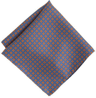 J.Crew Italian silk pocket square in baltic blue foulard