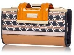 River Island Orange geometric print clip top purse