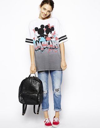 ASOS Tunic Top with Mickey and Minnie Amour Print