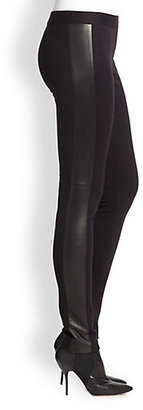 Thakoon Leather-Accent Leggings