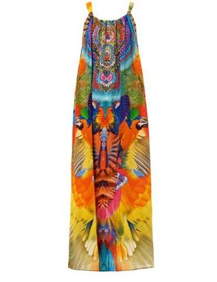 Camilla Embellished printed silk maxi dress