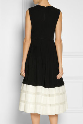 Alexander McQueen Pleated jersey-crepe and organza dress