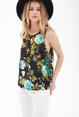 Forever 21 Forever21 Watercolor Floral Print Tank