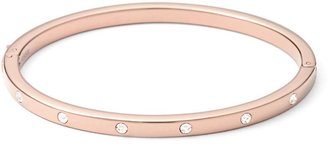 Fossil Stainless Steel and Rose Gold IP Plated Crystal Set Bangle
