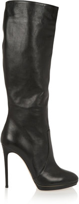 Casadei Black leather knee boots