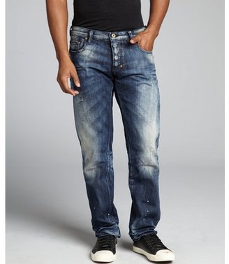PRPS indigo distressed denim 'Shining Wall' regular fit jeans