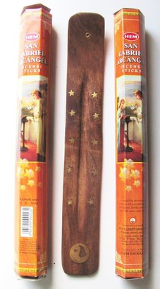 St Gabriel Archangel Gabriel San Gabriel Arcangel Gabriel Incense Made in India 40 Sticks Plus a Free Wood Incense Burner