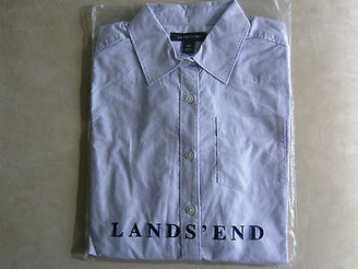 Lands' End $44.50 100% Cotton Land's End Crisp Poplin Quality Career/Casual Shirt  Petite